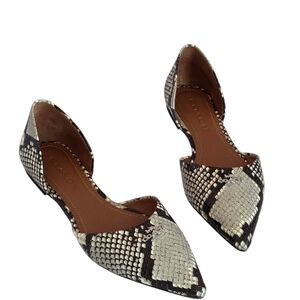 Coach Snakeprint Flats, Leather, Pointed Toe, Summer, Boho
